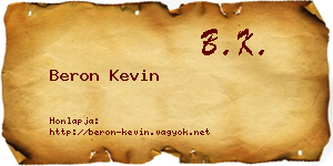 Beron Kevin névjegykártya